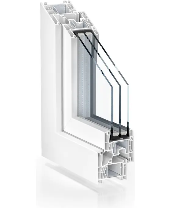 Presjek PVC prozora Kömmerling, Bijela · 76 MD